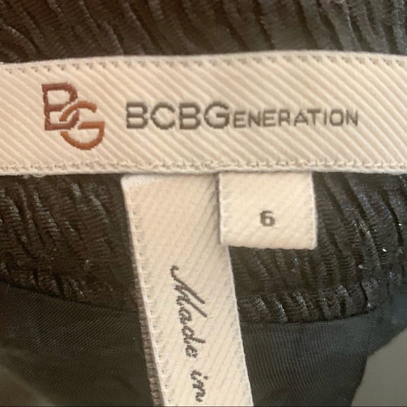 BCBGENERATION Black Shimmer Zip Mini Skirt Party Date Night - Picture 3 of 16